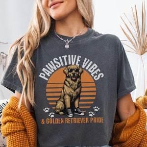 Comfort Colors Golden Retriever Mom Shirt, Life is Golden Shirt, Wild Flowers Dog Lover Tshirt, Dog Mama Crewneck, Golden Retriever Shirt