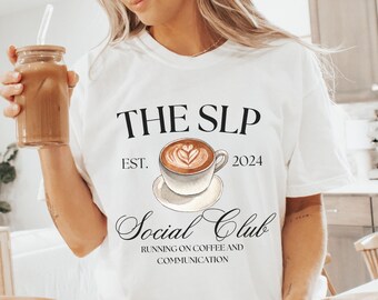 Comfort Colors® Speech Therapy Shirt, Speech Therapist Shirt, SLP Social Club, Custom SLP Shirt, SLP Graduation Gift, Personalized Pocket