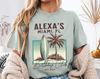 Custom Comfort Colors® Birthday Shirts, Birthday Beach Shirt, Personalized Matching Group Vacation TShirt, Girls Trip Tropical Island, Group