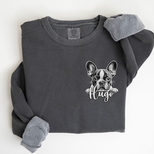 Comfort Colors® Französische Bulldogge Sweatshirt, Französische Bulldogge Geschenk, Französische Bulldogge Shirt, Benutzerdefinierte Hunde Name Geschenk, Weihnachtsgeschenk für Bulldogge Besitzer