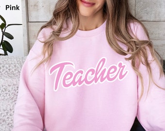 Suéter Coquette para Professor, Moletom para Professor, Camiseta para Professor de Matemática, Gola Redonda para Professor de Música, Presente para Professor de Inglês como Segunda Língua, Volta às Aulas, Roupas para Professor