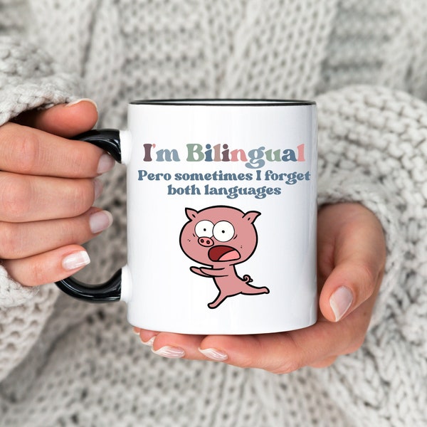 Bilingual Spanish Mug, Español Latina Cup, Coffee Hot Chocolate Lover, Funny Gift for Teacher, Cute Xmas Gift for Her, Cafecito Para Maestra