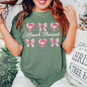 Comfort Colors® Speech Therapy Shirt, Speech Therapist Shirt, SLP Social Club, Coquette SLP Shirt, SLP Graduation Gift, Preppy Slp Tshirt
