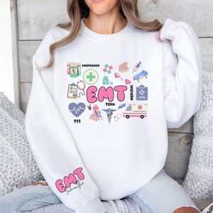 EMT Sweatshirt, benutzerdefinierte EMT Pullover, EMT Hoodie, Rettungssanitäter, Ems Sanitäter, Sanitäter Emt, personalisiertes Emt Shirt, Emt Geschenk