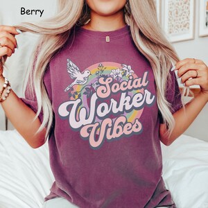 Chemise d&#39;assistante sociale couleurs confort, assistante sociale scolaire, cadeau pour assistante sociale, cadeau de remise des diplômes MSW, t-shirt d&#39;assistante sociale, soutien aux avocats