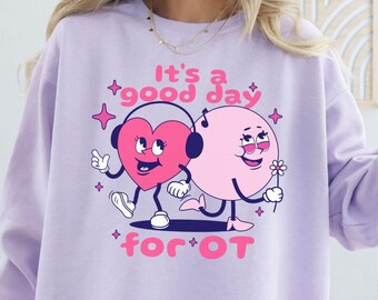 Bluza z nadrukiem terapeuty zajęciowego, sweter OT, prezenty dla terapeuty zajęciowego, Comfort Colors®, okrągły dekolt Ot, prezent dla absolwenta Ot, koszula asystenta OT