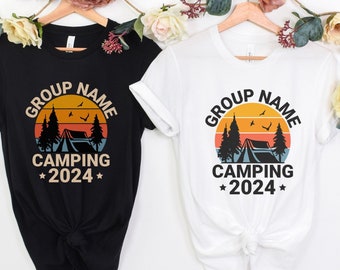 Camisetas para acampar en grupo, camisetas para viajes de campamento, camisetas para acampar personalizadas, camisetas para acampar a juego, camisetas personalizadas para acampar en familia, camisetas personalizadas para acampar