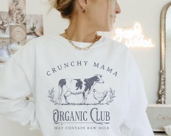Trui knapperige moeder, natuurlijk mamacadeau, ik bak mijn eigen brood-shirt, homeschoolmoeder, homesteadingcadeau, trendy grappige moeder, zuurdesem, hoeve