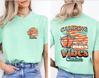 Personalized Family Camping Trip Shirt, Matching Travel Camping Tshirt for Family, Camp Crew Outdoor Family Camp Trip Tee, Adventure Await