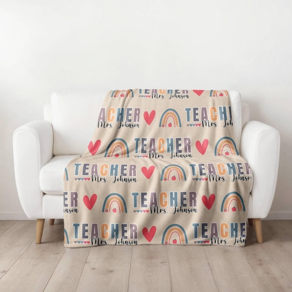 Personalized Teacher Blanket, Teacher Retirement Gift, Golden Teacher, Valentine Blanket for Teacher, Teacher Blanket, Throw Blanket Couch