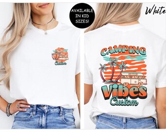 Camiseta de camping personalizada, camiseta de despedida de soltera en un campamento, camiseta de vacaciones en un campamento, camisetas de camping familiares, camisetas de camping a juego, camiseta para campista, campamento