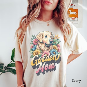 Comfort Colors Golden Retriever Mom Shirt, Life is Golden Shirt, Wild Flowers Dog Lover Tshirt, Dog Mama Crewneck, Golden Retriever Shirt