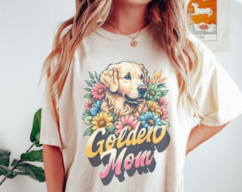 Comfort Colors Golden Retriever Mom Shirt, Life is Golden Shirt, Wild Flowers Dog Lover Tshirt, Dog Mama Crewneck, Golden Retriever Shirt