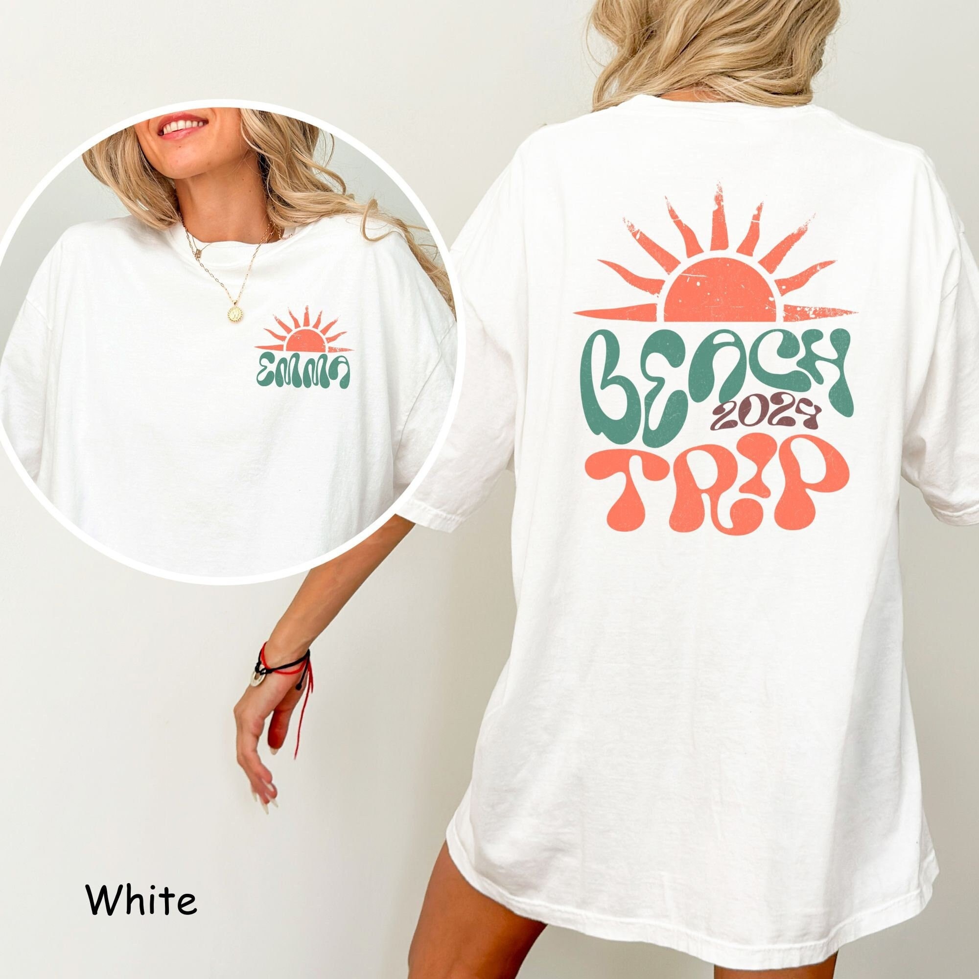 Custom Family Beach Trip Shirt, Comfort Colors Matching Group Vacation Tshirt, Girls Trip Tropical Island, Personalized Group Tee, Palm Tree