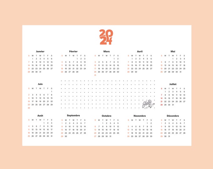 Simple 2024 calendar