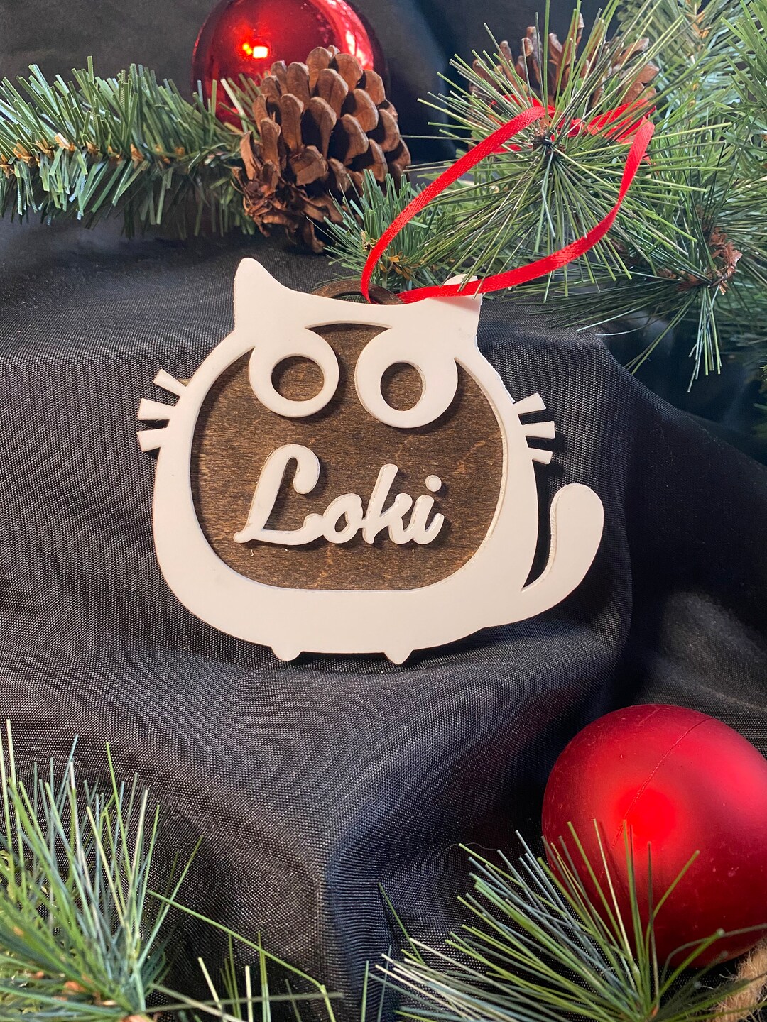 Personalized Cat Ornament | Custom Cat Ornament | Cat Christmas ...