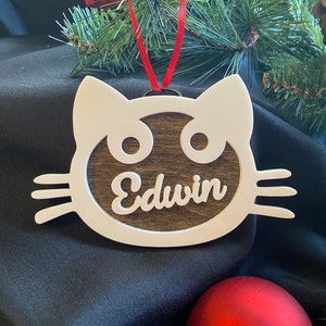 Personalized Cat Ornament | Custom Cat Ornament | Cat Christmas Ornament | Personalized Pet Ornament | Gift for Cat Lover