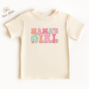 Mama&#39;s Girl Toddler T-Shirt | Retro Toddler & Kids Tee | Floral Mama&#39;s Girl Shirt for Toddlers | Cute T-Shirt for Girls Who Love Their Mama