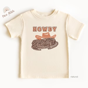 Howdy Toddler T-Shirt, Cowboy Hat Kids Shirt, Country Western Baby Tee, Cute Rodeo Shirt for Kids and Toddlers, Yee-Haw!