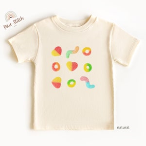 Sour Gummies Toddler T-Shirt, Colorful Gummy Candy Shirt for Kids And Toddlers, Gummy Bear Tee, Gummy Worm TShirt