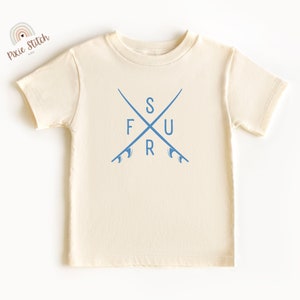 Cute &#39;SURF&#39; Toddler T-Shirt | Surfboard Graphic Toddler Tee | Summer T-Shirt for Kids & Toddlers | Summer Vibes