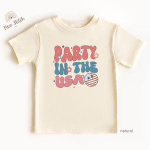 Party In The USA Toddler T-Shirt, 4th of July Shirt for Kids and Toddlers, Cute USA Girls Shirt, Patriotic Independence Day Tee