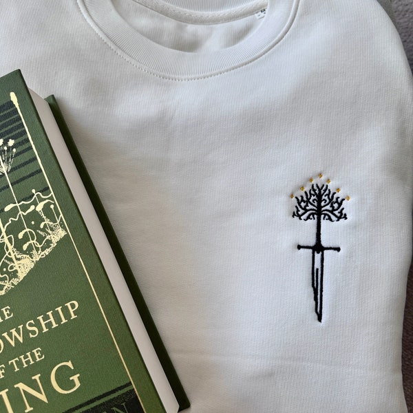 LOTR, Aragorn, König von Gondor inspirierter bestickter Pullover / Sweatshirt / T-Shirt / Stickgeschenk