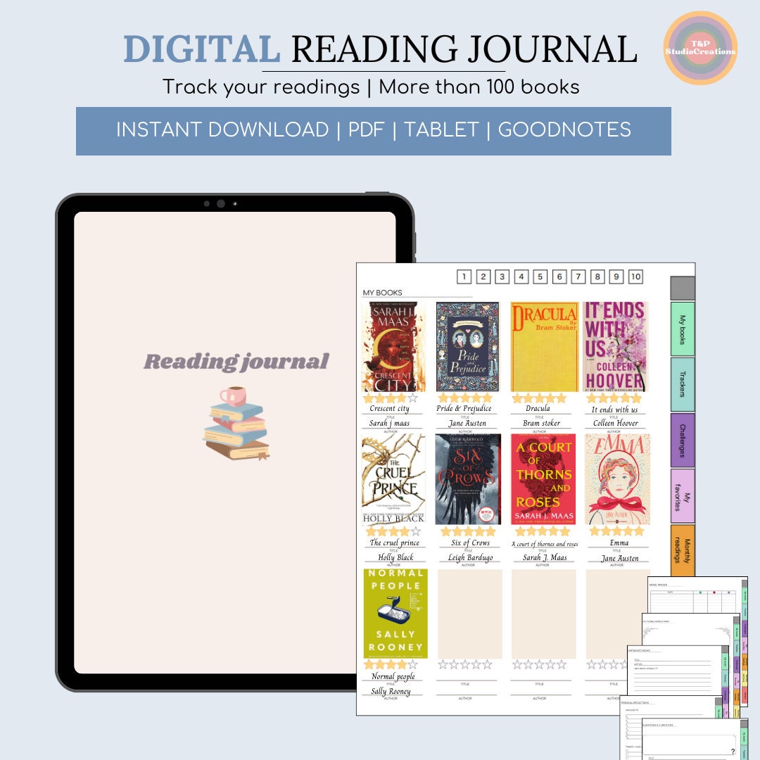 Reading Journal Book Journal Digital Journal Reading Planner Book