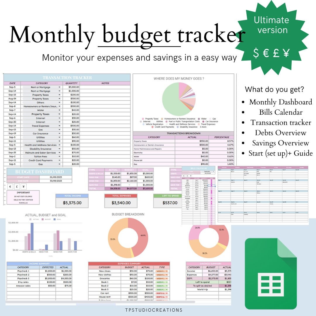 monthly-budget-spreadsheet-colorful-palette-google-sheets-etsy