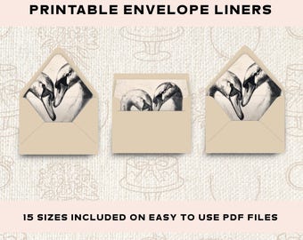 Black and White Wedding Swan Printable Envelope Liner, Euro & Square Flap Liner Set, Bridal Shower Save the Date Custom Wedding Stationery