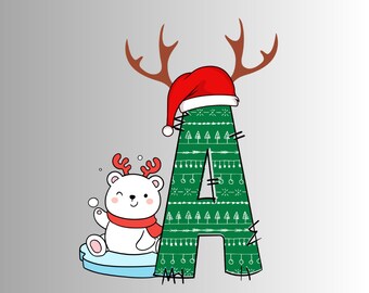 Christmas Doodle Alphabet: PNG Letter Set (Digital Download)