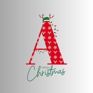 Alfabeto de doodle de Navidad, archivos PNG de letras de doodle, conjunto de doodle de alfabeto de Navidad PNG, fuente de sublimación de Santa