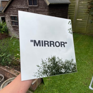Modern Mirror Hype Decor | "MIRROR" Quotation Marks, Off White Design Sneaker Mirror | Hypebeast, Gifts for teens, Stussy, skating
