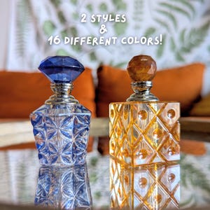 Hand Painted Glass Perfume Bottles | Customizable Colors | Art Deco image 1