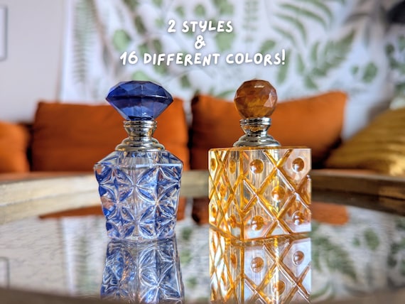 Hand Painted Glass Perfume Bottles | Customizable Colors | Art Deco