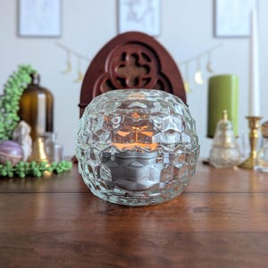 Vintage Clear Glass Geometric Fairy Lamp