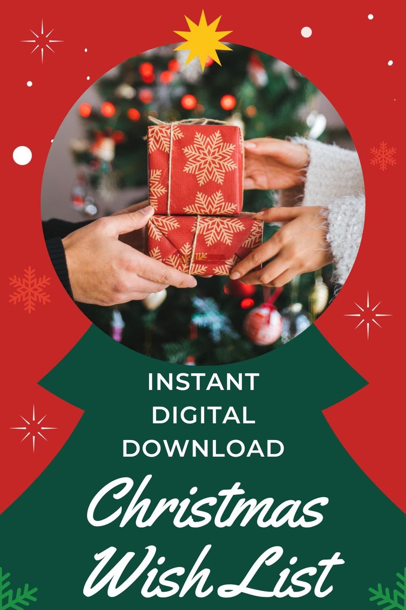 Christmas Wish List Printable Etsy