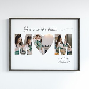 Digital Mom Photo Template, Printable Gift For Mother, Customizable Best Mom Photo Collage Canva Template, Instant Download, Editable DIY