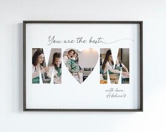 Custom Mom Photo Collage Template, Printable Gift (Canva, Digital Download)