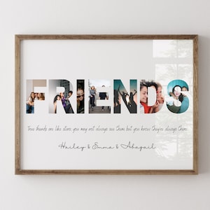 Plantilla de foto de amigos editable, regalo imprimible para amigos, plantilla de Canva de collage de fotos de amigos personalizable, descarga instantánea, bricolaje