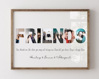 Freunde Foto-Collage Vorlage, Geschenk personalisierbar (Digitaler Download)