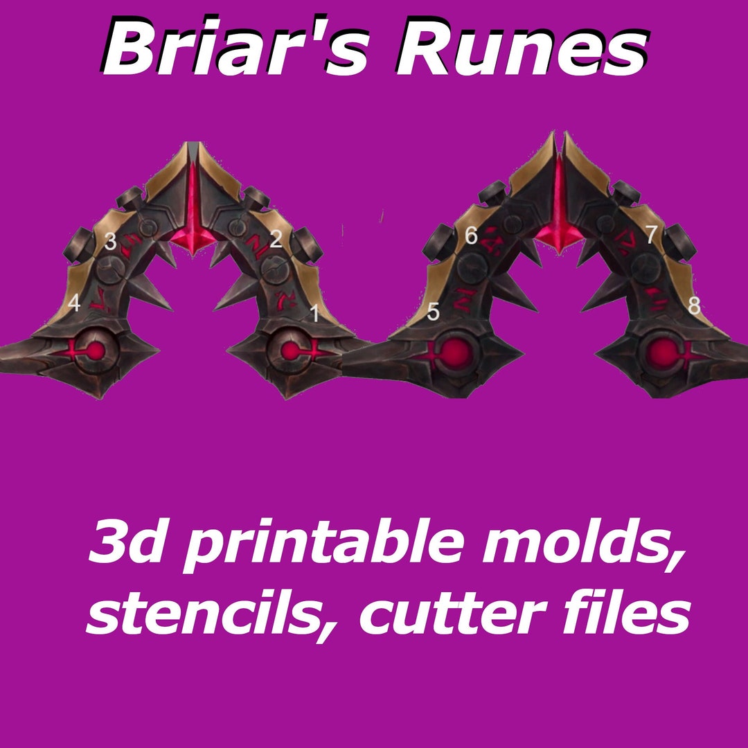 Briar Rune Stencil and Shapes for Cosplay League of Legends (3d Models ...