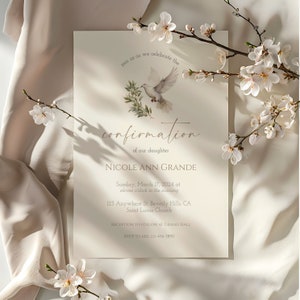 Konfirmation Einladung Vorlage, Konfirmation Feier, Firmung, Bearbeitbare Konfirmation Einladung, INSTANT DOWNLOAD
