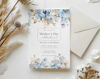 Floral Mother's Day Brunch Invitation Template (Instant Download)