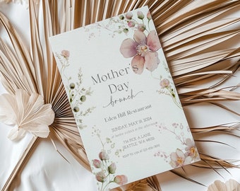 Floral Mother's Day Brunch Invitation Template (Digital)