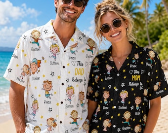 Personalized Grandpa Dad Hawaiian Shirt, This Dad Belong To With Name, Mother's Day Gift