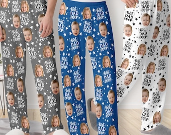 Personalized Photo Pajama Pants, Custom Face Pajama for Dad Mom, Father's Day Gift