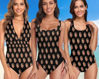 Personalized Face Swimsuit: Custom Photo Bikini, Bachelorette Gift, Beach Vacation swimwear