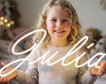 Neonbord aangepaste naam, gepersonaliseerd neonbord, cadeau tienermeisje, kindernaambordje, led-muurdecoratie tienerkamer, bord slaapzaal, cadeau voor haar