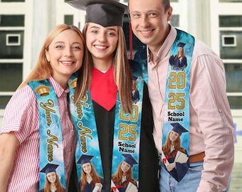 Custom Graduation Photo Stole: Personalized Class of 2026 Sash